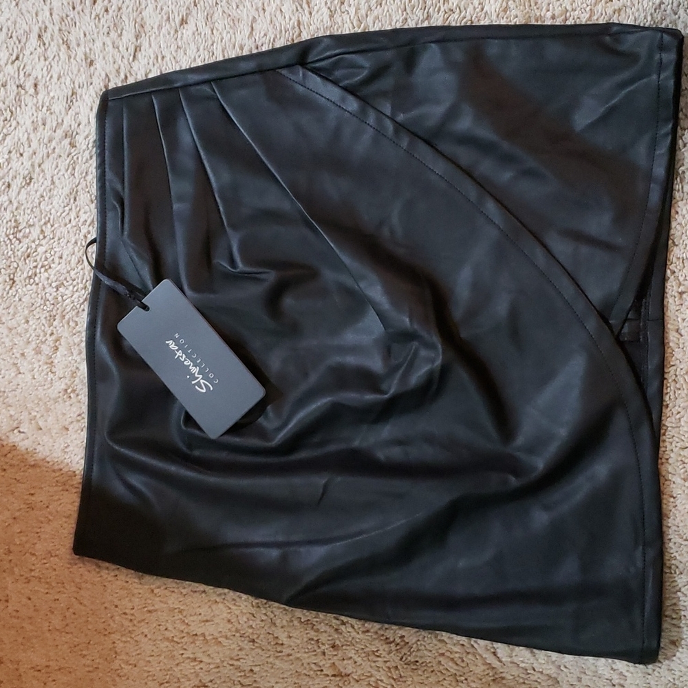Faux leather skirt